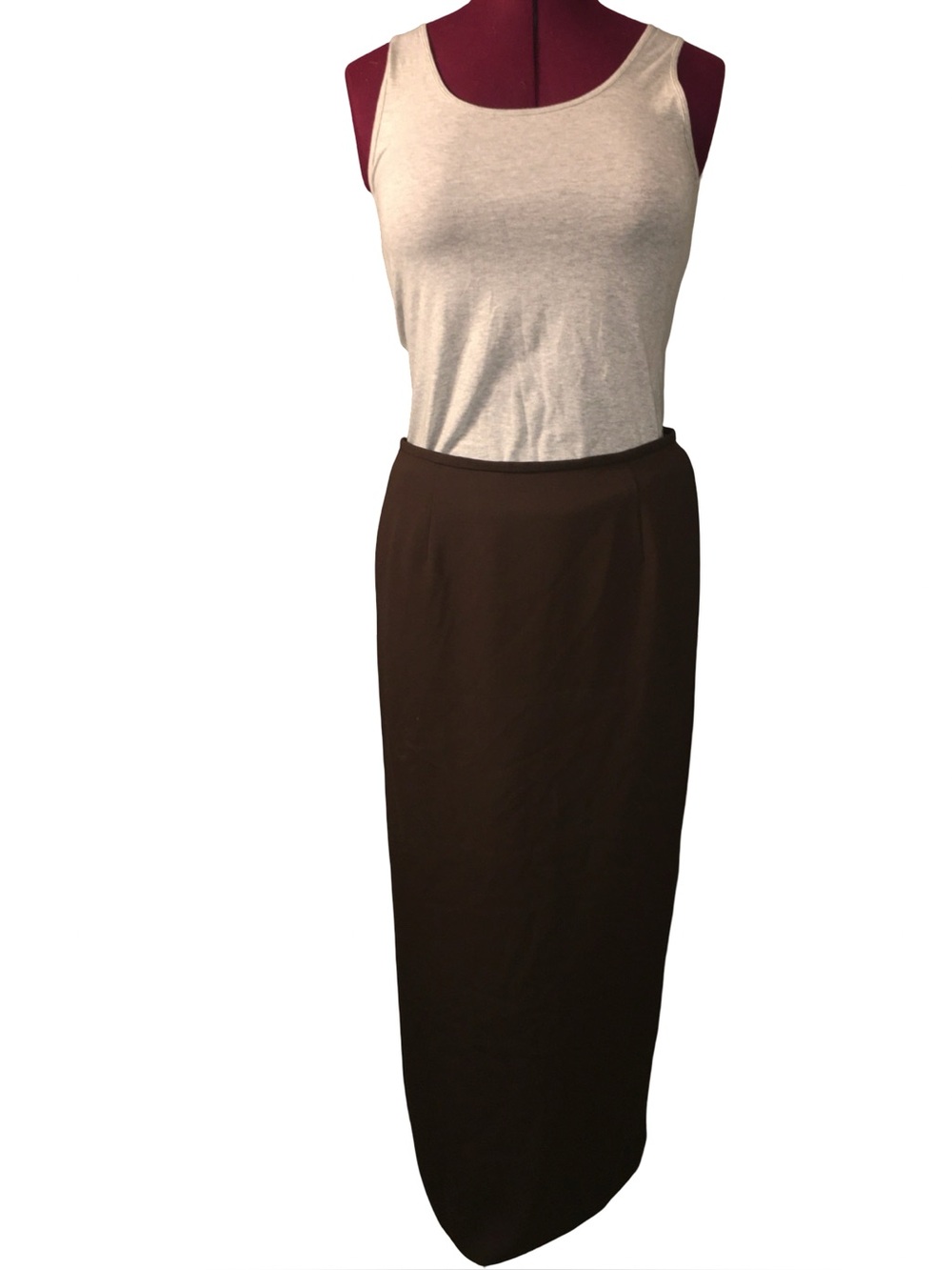 Women's Brown Midi Pencil Skirt